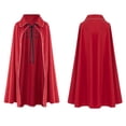 thumbnail image 2 of Jsaierl Women's Velvet Cape Collared Cloak with Neck Ribbon Tie Halloween Vampire Cosplay Costume Outwear, 2 of 6