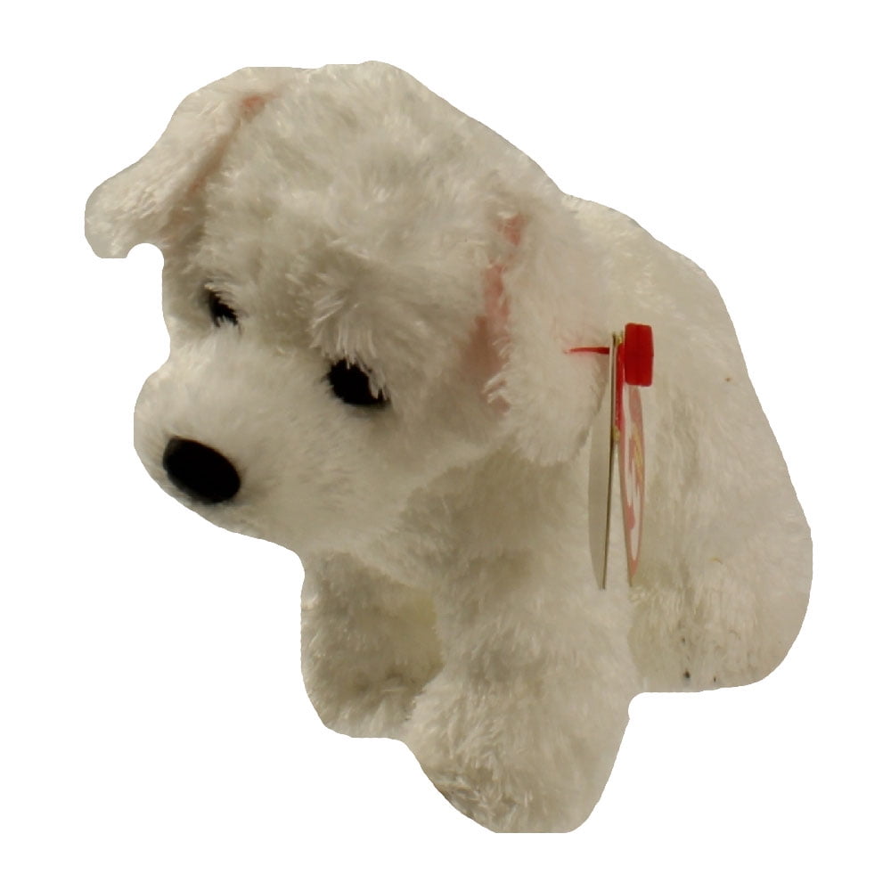 white dog beanie baby