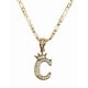 thumbnail image 1 of Cadena y dije de brillos con corona de oro laminado letra C, 1 of 7