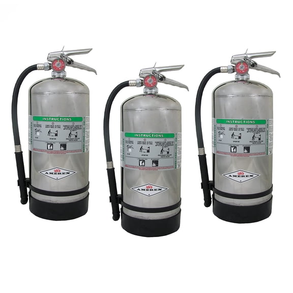 Amerex C260 6 Liter Wet Chemical Fire Extinguisher for Kitchen Use - 2 Pack