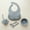 Gray, variant on SnuggleLeaf Silicone Baby Feeding Set - BPA Free, Waterproof Silicone Infant Bib, Complete Kid's Mealtime Kit with Suction Bowl, 5 Piece