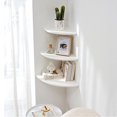 thumbnail image 2 of Estante de esquina BEUGAWHOO de madera de roble natural blanco, juego de 2, 2 of 6