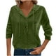 thumbnail image 2 of Chaquetas y abrigos casuales con capucha de manga larga para mujer, color liso, con botones y capucha, holgados, de Rowan, 2 of 8