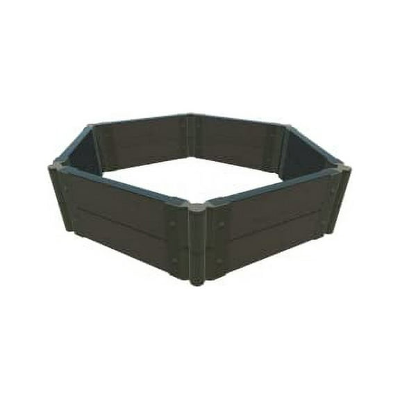 WEATHERED 2" TOOL FREE: 2 x 2 x 11' GARDEN RAISED BED (HEXAGON) JEFFERSON