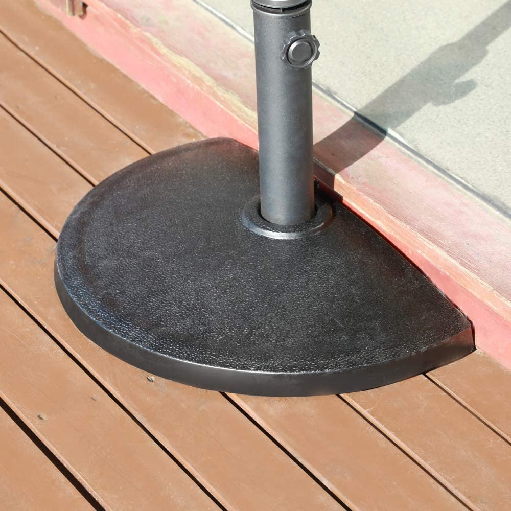 Half Round Patio Market Umbrella Base, Heavy-Duty Free Standing Resin Umbrella Stand, 20lb