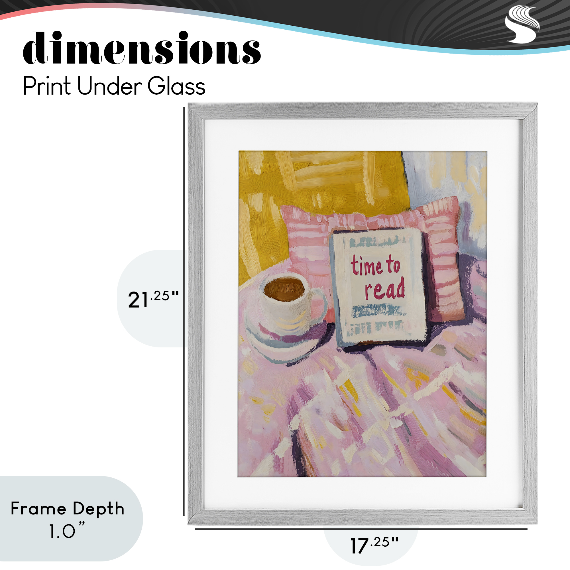 Stupell Industries Time To Read in Morning Gray Framed Print Under Glass, design by The Prints Vibe