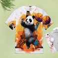 thumbnail image 4 of Funny Cute Panda Women's Short Sleeve Tops Casual Blouses T Shirt, 4 of 6