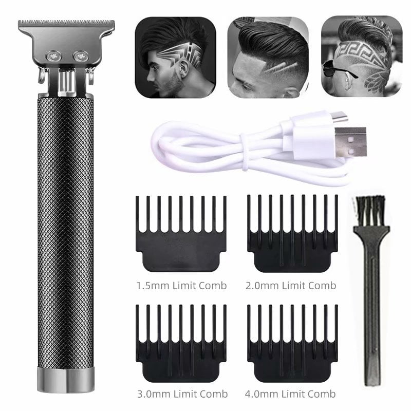 Oversætte Dripping fotografering T9 Professional Hair Clipper Electric Hair Trimmer Cordless Rechargeable  Shaver Trimmer Black & Gold USB Direct Charging - Walmart.com