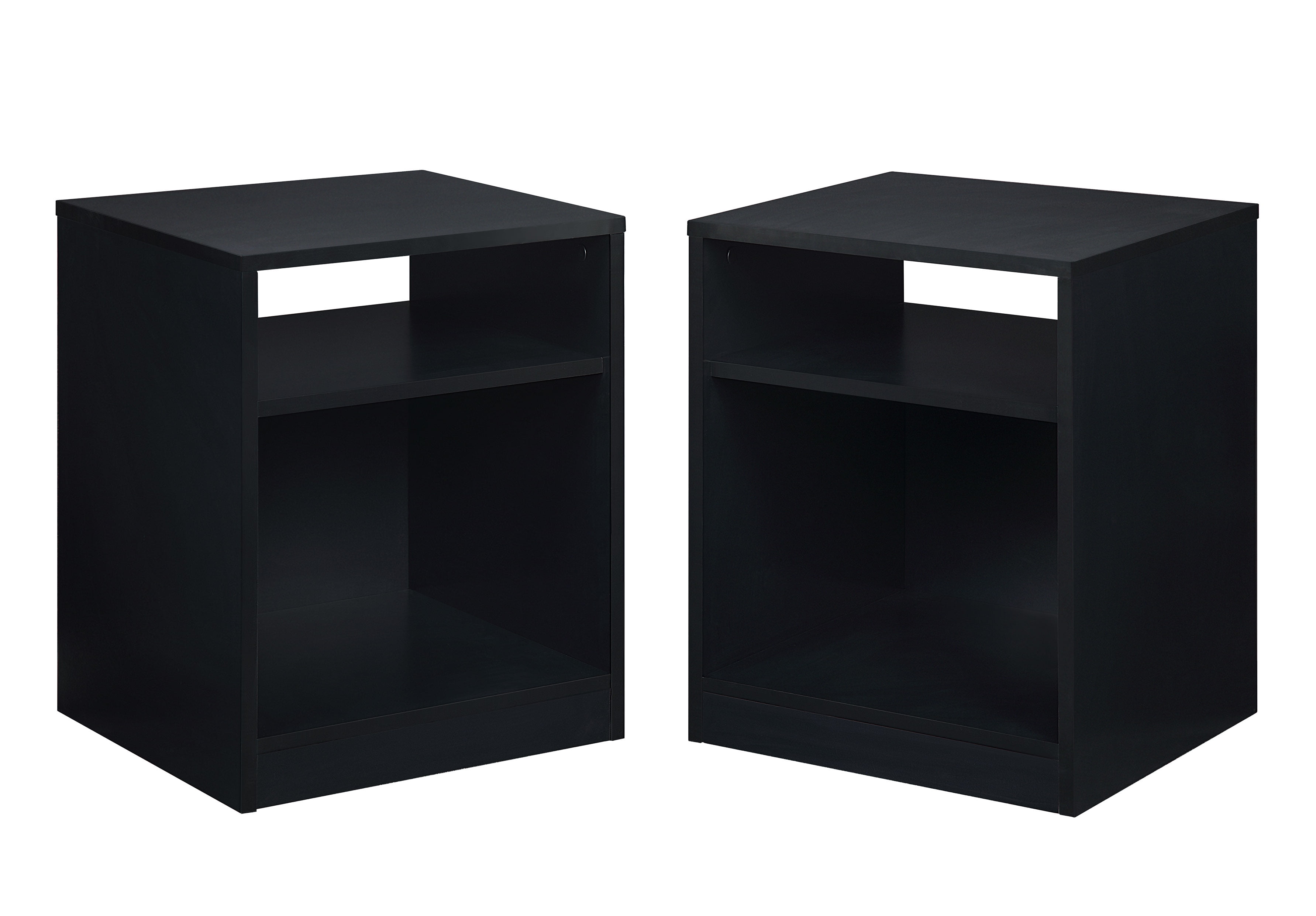 Mainstays Open Shelf Nightstand, Set of Two, Black