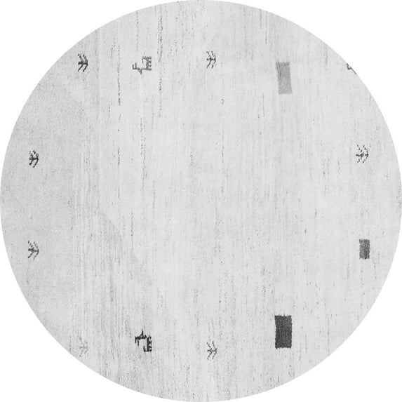 Ahgly Company Indoor Round Solid Gray Modern Area Rugs, 4' Round