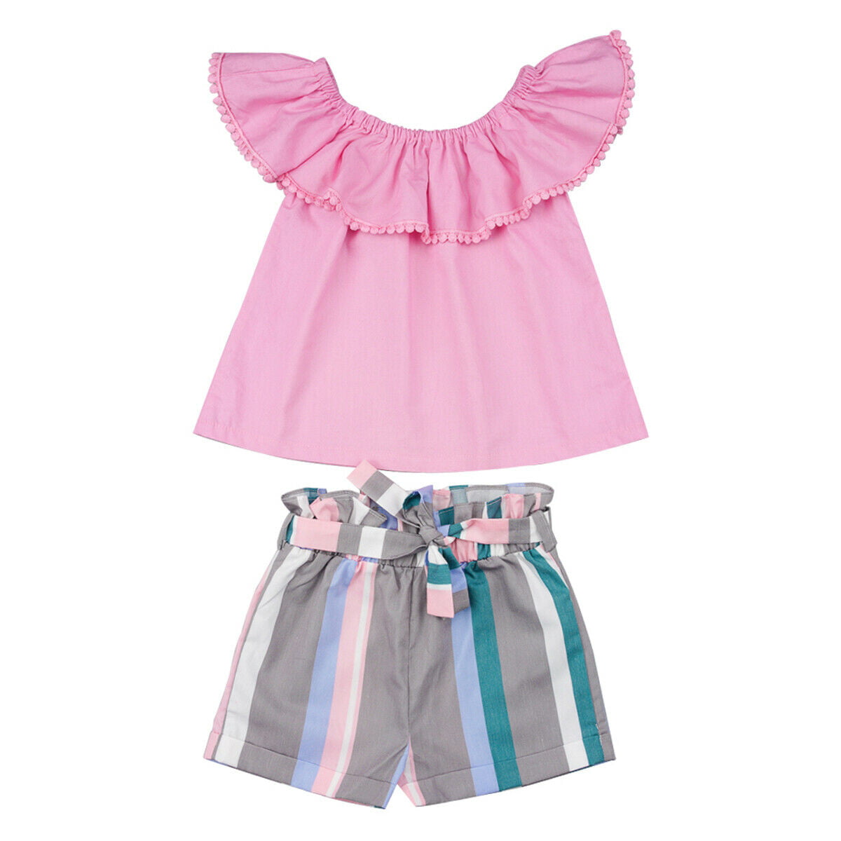 Dear Tomorrow 2PCS Bikini Swimsuit Rainbow Unicorn Swimwear for Baby Girls 3-8 Years