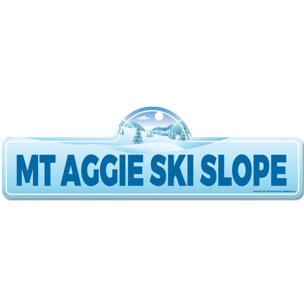 Mt Aggie Ski Slope Street Sign Indoor Outdoor Skiing Skier Snowboarder Décor For Lodge Cabin Mountian House Signmission Personalized Gift Com - Aggie Home Decor Mt Aggie Ski Slope Street Sign Indoor Outdoor Skiing Skier Snowboarder Décor For Lodge Cabin Mountian House Signmission Personalized Gift Com - Aggie Home Decor