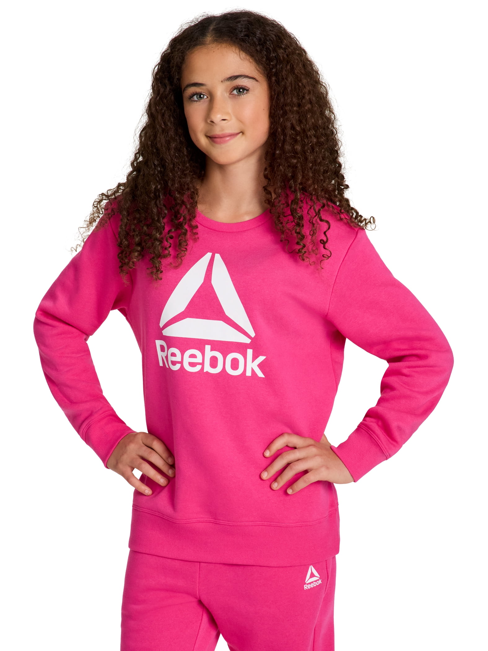Reebok Girl's Game Day Fleece Crewneck, Sizes 4-18