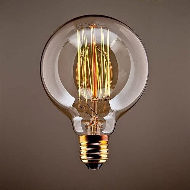 Bombilla Edison vintage (paquete de 4) equivalente a 40 W, luz amarilla cálida, casquillo E27, G80, 220 V