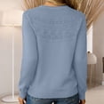 thumbnail image 6 of Lace Up Pullover Sweaters,Women's Crew Collar Tops,Long Sleeve Casual Knitwear for Soft Comfort 2026 Light Gray M, 6 of 6