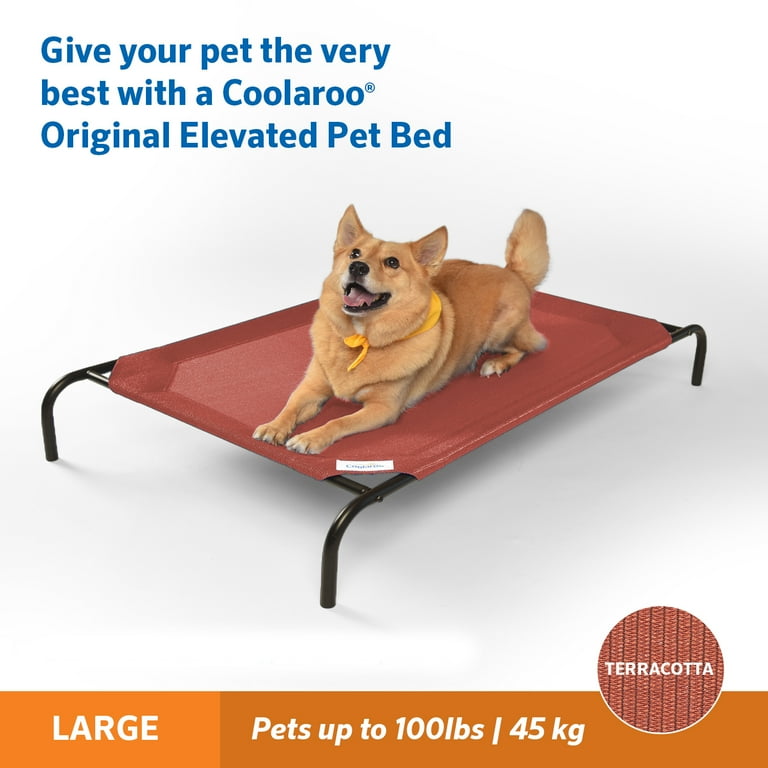 The Original Coolaroo Elevated Pet Dog Bed Replacement Cover Large Terracotta