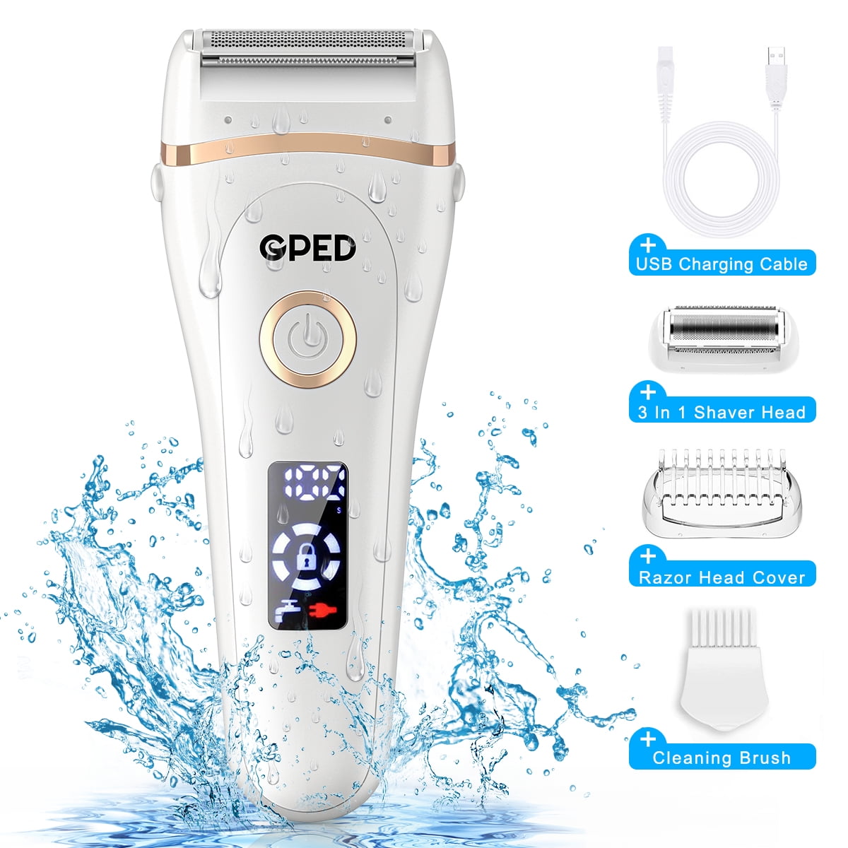 Sovob Electric Razor for Women Painless Lady Shaver Body Hair Remover for Womens Legs and Underarms Bikini Trimmer Wet and Dry Waterproof Rechargeable Cordless with LED Light 