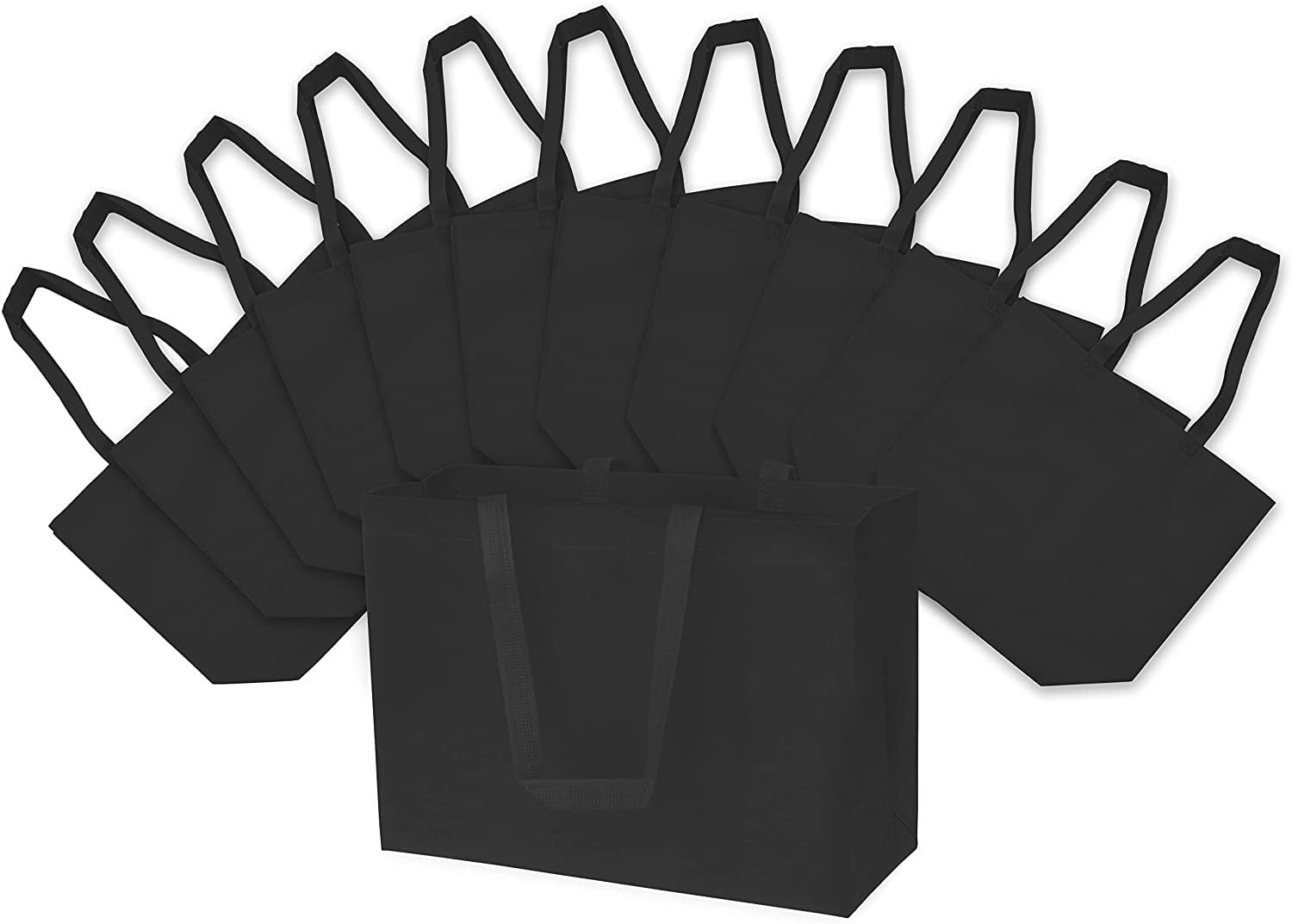 Zenpac Fabric Gift Bags, Retail Bags for Small Business, Black Shopping