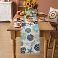 thumbnail image 2 of Navy Blue Coastal Table Runner 90 Inches, Starfish Shell Coral Summer Beach Rustic Bed Runner Dresser Scarves Tabletop for Indoor Outdoor Parties/Ceremony/Banquet, 13" x 90", 2 of 9