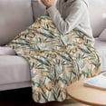 thumbnail image 3 of Summer Palm Leaf Blanket Soft Cozy Warm Throw Blanket for Couch, Plush Fuzzy Flannel Fleece Blankets for Sofa, Topical Vintage Botanical Leaves Bed Blankets Lightweight Gifts for Women, 30"x40", 3 of 9