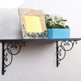 thumbnail image 2 of European Triangular Wrought Iron Shelf Bracket, Wall Bracket, Black, 20 cm, 2-pack{HH}, 2 of 5