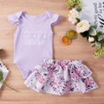 thumbnail image 3 of Summer Cute Baby Girl Clothes Outfits Infant Simple Design Round Neck Cotton Short Sleeve & Printed Short Skirt Two Piece Set 0-24Months Baby Clothing W/ 3 Colors, 3 of 8