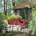 thumbnail image 3 of Amish Chariot Décoratif Intérieur/extérieur Jardin Arrière Jardinière, Rouge, 3 of 5
