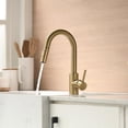 thumbnail image 6 of Modern Bar Sink Faucet for Kitchen Sink Single Handle with Pull Out Sprayer Hot and Cold Prep Sink Faucet Brushed Gold, 6 of 7