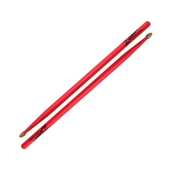 Zildjian 5A Acorn Wood Tip Drumsticks - Neon Pink