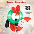 thumbnail image 3 of Gymax 4 Ft Blow up Santa Claus w/ LED Lights & Christmas Wreath Christmas Inflatables, 3 of 8