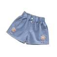 thumbnail image 2 of WOLLED Little Girls Cotton Jeans Shorts Summer Flower Shorts for Kids Toddler Stylish Denim Shorts Pants Size 3-13 T, 2 of 9