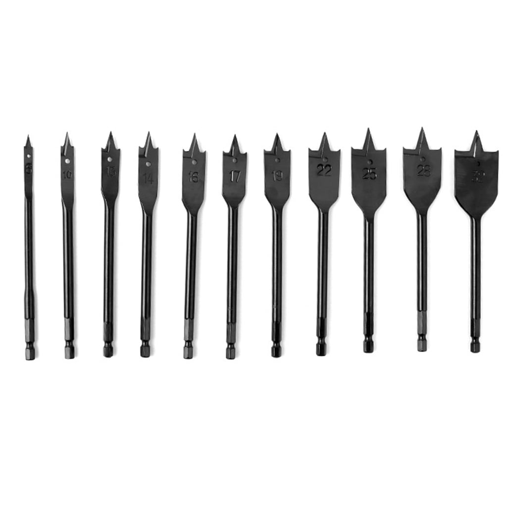 OOKWE 11Piece Spade Drill Bit Set, Paddle Flat Bits for Woodworking