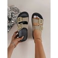 thumbnail image 3 of Women Buckle Decor Footbed Sandals  Flatform Fashion Sandals, 3 of 7