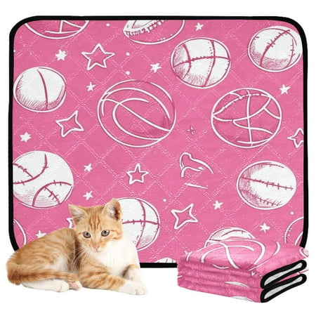 Washable Pet Pee Pads with Super Absorbent Reusable Training Pads for Dogs & Cats Pattern with Sports Elements