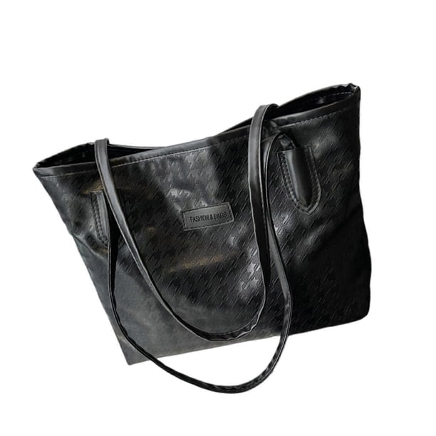 Waterproof Shoulder Bag For Women Houndstooth Hand Bag Spacious Commuters Design Large Capacity PU Fabric Handbag Pink pendant