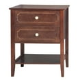 thumbnail image 6 of Tcbosik Farmhouse End Table, 3-Tier Storage Nightstand with 2 Drawers, Retro Bedside Table w/ Open Storage and Classic Wood Feet, 22"L x 15.3"W x 27.9"H, Brown, 6 of 8