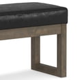 thumbnail image 5 of Milltown 27 inch Wide Solid Wood Contemporary Footstool Small Ottoman Bench in Distressed Black, 5 of 12