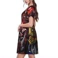 thumbnail image 4 of Lsque Five Nights At Freddy'S Print Women's Casual Dress T-Shirt Summer Short Sleeve Scoop Neck Swing Dresses, 4 of 7