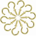 thumbnail image 3 of 100 Pcs 5/8" Ceiling Cups Hooks Screw Hooks Ceiling Cup Hooks Self-Tapping Screws Hooks Gold -, 3 of 5