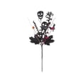 thumbnail image 2 of AZXY Black Skull Halloween Floral Stems Picks, Halloween Skeletons Pumpkins Floral Decoration Mini Halloween Trees, Indoor Tabletop Vase Halloween Decorations, 2 of 5