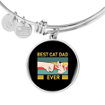 thumbnail image 1 of Best Cat Dad Ever Bracelet Stainless Steel or 18k Gold Circle Bangle, 1 of 7