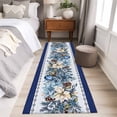thumbnail image 4 of Navy Blue Christmas 2'x6' Runner Rugs for Hallway Kitchen Bedside Non Slip Washable, Poinsettia Xmas Ball Berry Winter Entryway Rug Runners with Rubber Backing, Long Carpet Runner for Laundry Room, 4 of 8