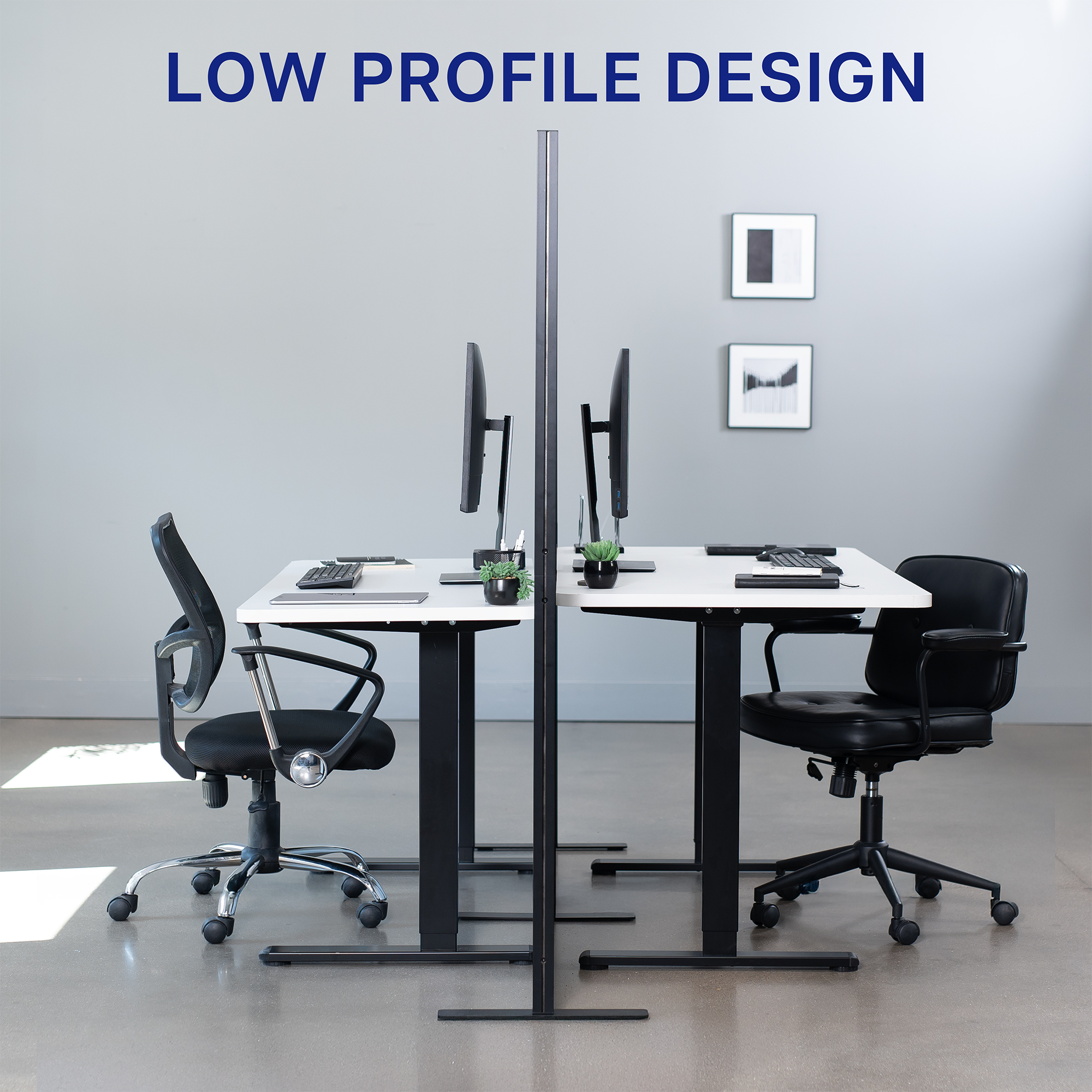 VIVO Modular Wall System, 2 PET Panels, Office Cubicle Dividers, Black Frame