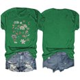 thumbnail image 4 of Camisetas de Verano de Mujer Pequeña Flor Impresa Cuello Redondo Manga Corta Superior, Verano Superior de las Mujeres, 4 of 8