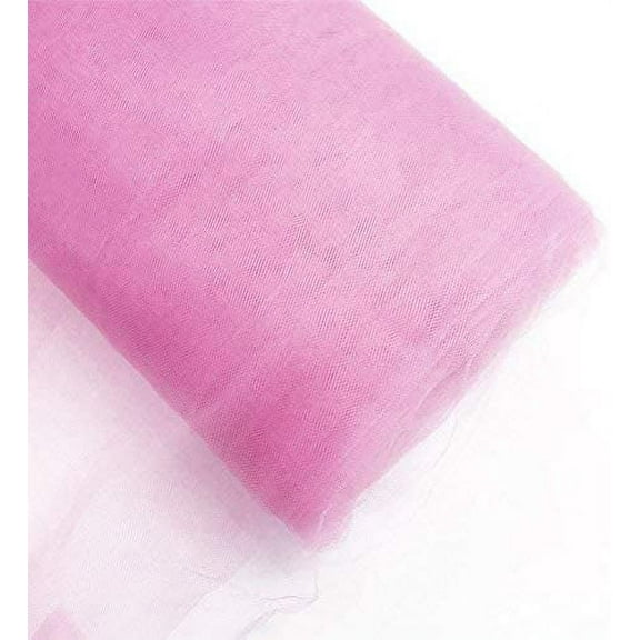 DECORATIVE SILK INC. 54" by 40 Yards (120 ft) Fabric Tulle Bolt Craft and Party for Wedding and Decoration ( PINK )