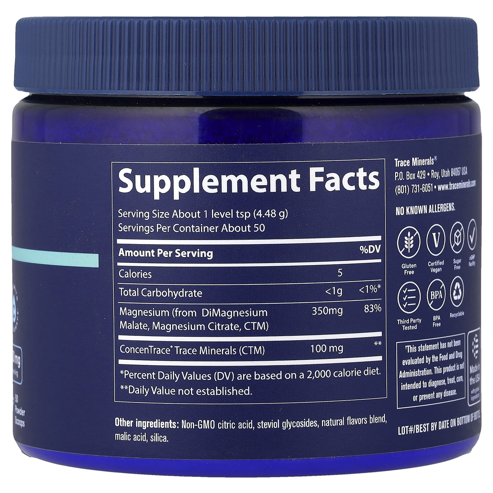 Trace Minerals Stress-X Magnesium - Magnesium Drink Mix for Stress Support - Muscle & Sleep Support Formula - Highly-Absorbable Powder - Lemon Lime - 7.9 oz (50 Servings)