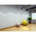 thumbnail image 2 of Dundee Deco 3D Wall Panels - Contemporary Wave Paintable White PVC Wall Paneling for Interior Wall Decor, Pack of 10, Covers 26.9 sq. ft, 2 of 4