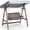 Style B, variant on 2-Seat Outdoor Patio Swing with Fir Wood Stand and Tilt Canopy, Swing Glider Hammock for Patio, Garden