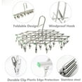thumbnail image 3 of Stainless Steel Drying Rack with 35 Clips Space Saver Drip Sock Dryer Hanger Drying Pegs Hook for Laundry Clothes Socks Underwear, 3 of 7