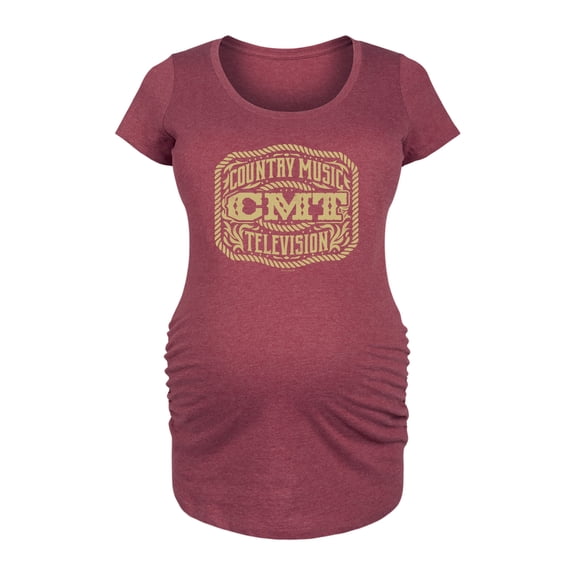 CMT - Belt Buckle - Women's Maternity Scoop Neck Graphic T-Shirt